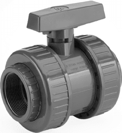 Válvula esfera PVC Hembra-Hembra roscada (negra)